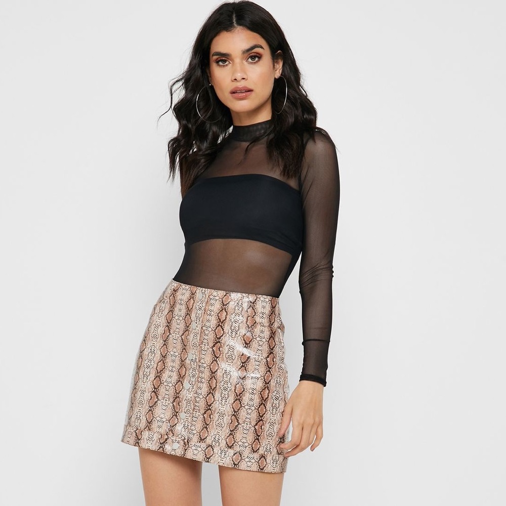 Topshop snake print skirt